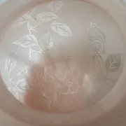 Sprat - frosted pink glass globe with pink flowers for chandelier lamp circa 1920