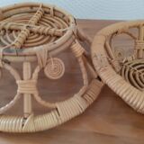Duo of rattan baskets