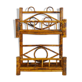 Vintage wall shelf in black bamboo, shelf or to be laid or hung. Year 70