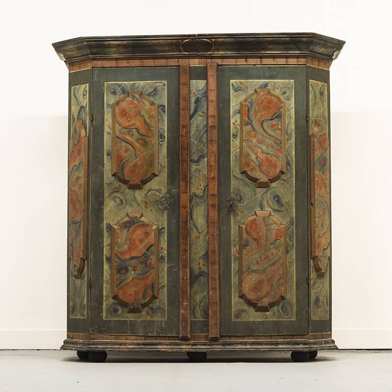 Folk art painted bridal wardrobe