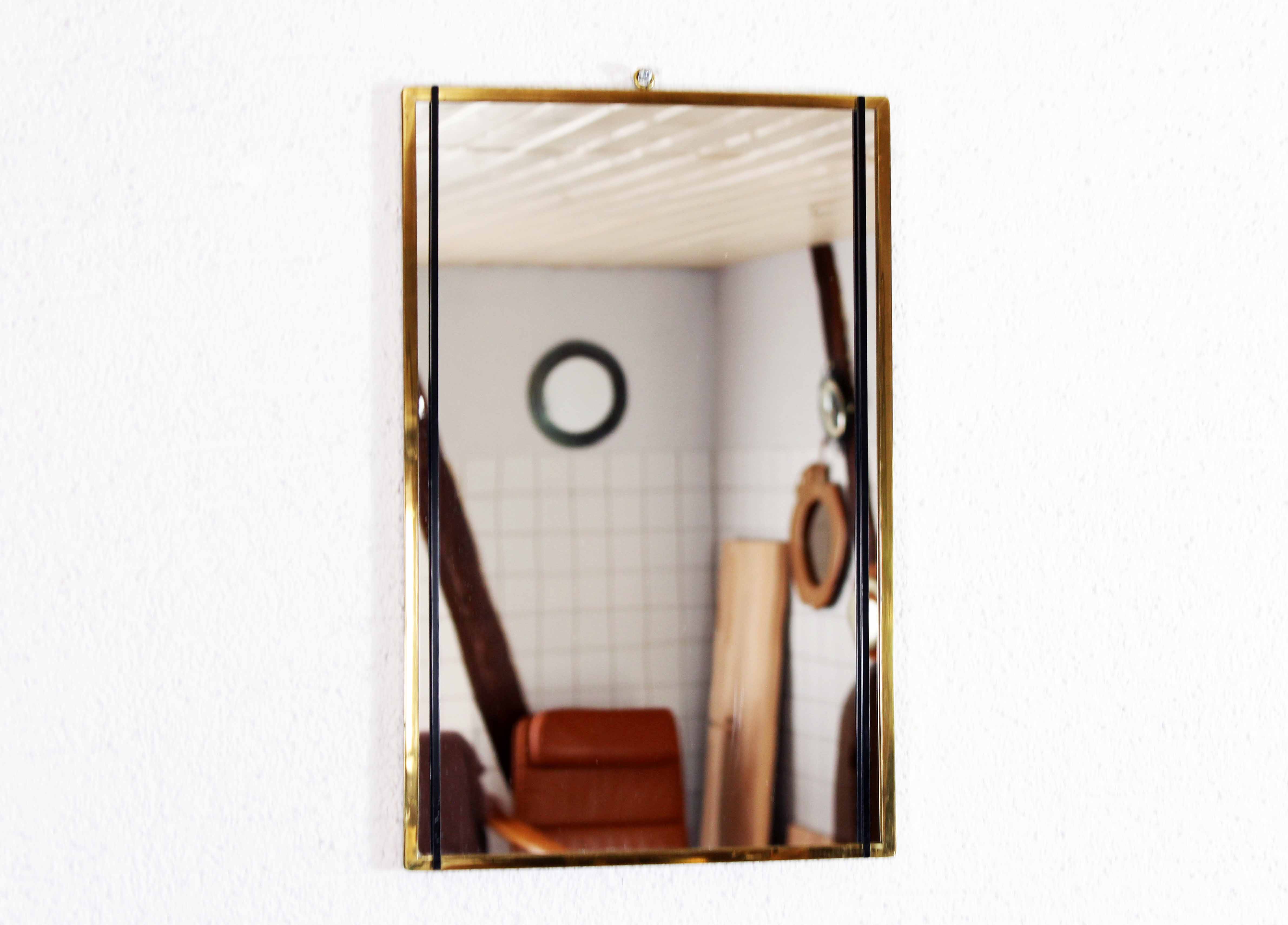 Vintage brass mirror, 45x29 cm