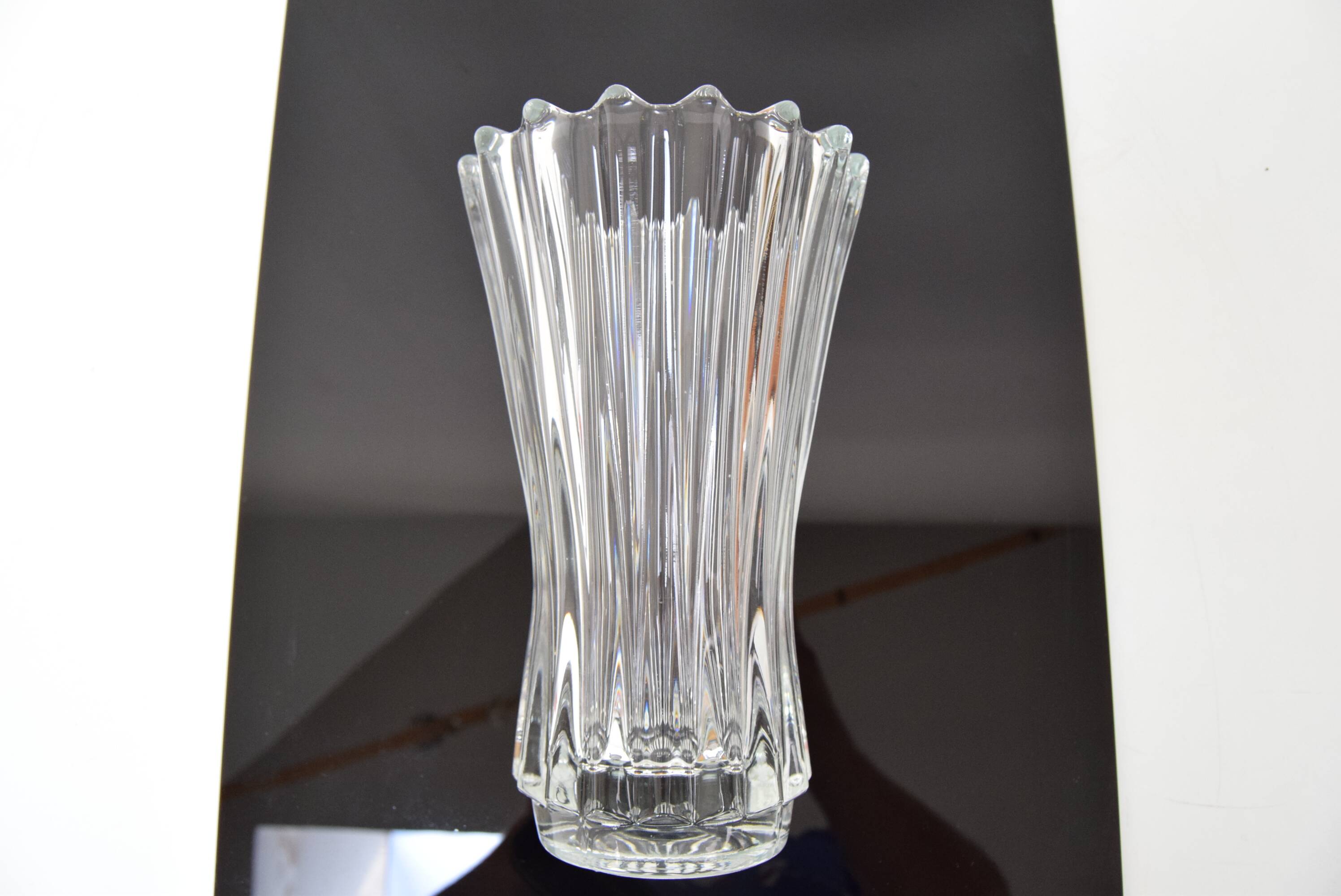Art Crystal Glass Vase,Crystalex Novy Bor,1970's.