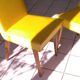 Pair of yellow chairs skaï yellow 60s