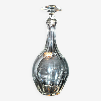 Antique Baccarat crystal decanter with flat ribs - catalog 1907 ref s215 - Ht 29.5cm