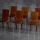 Postmodern Walnut Dining Chairs, Italy, 1980s