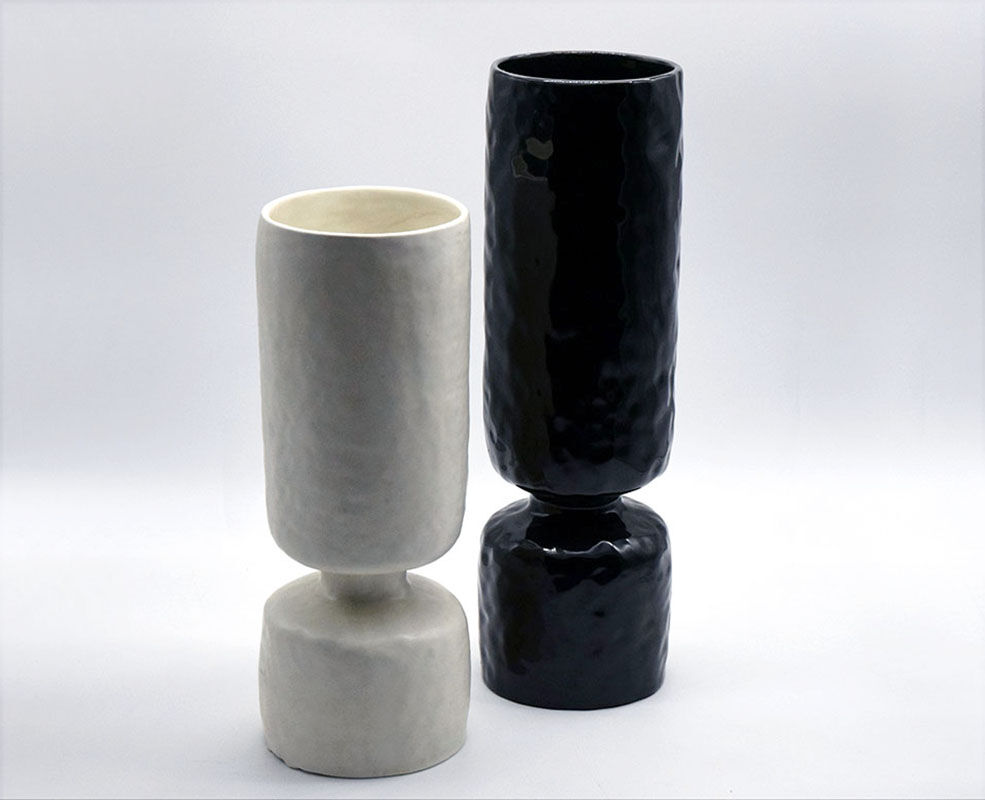 Pompeo Pianezzola pair of ceramic vases from Nove 1970s