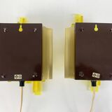 Pair of brutalist wall lights, Claus Bolby for Cebo Industri, Denmark, 1970.