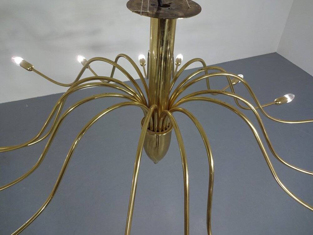 Large Italian brass chandelier, 1960s
