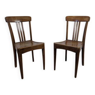Stella bistro chairs – Vintage pair in wood, retro charm