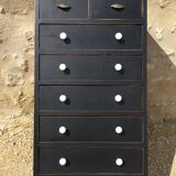 Chiffonier from the 1980s in black patinated fir