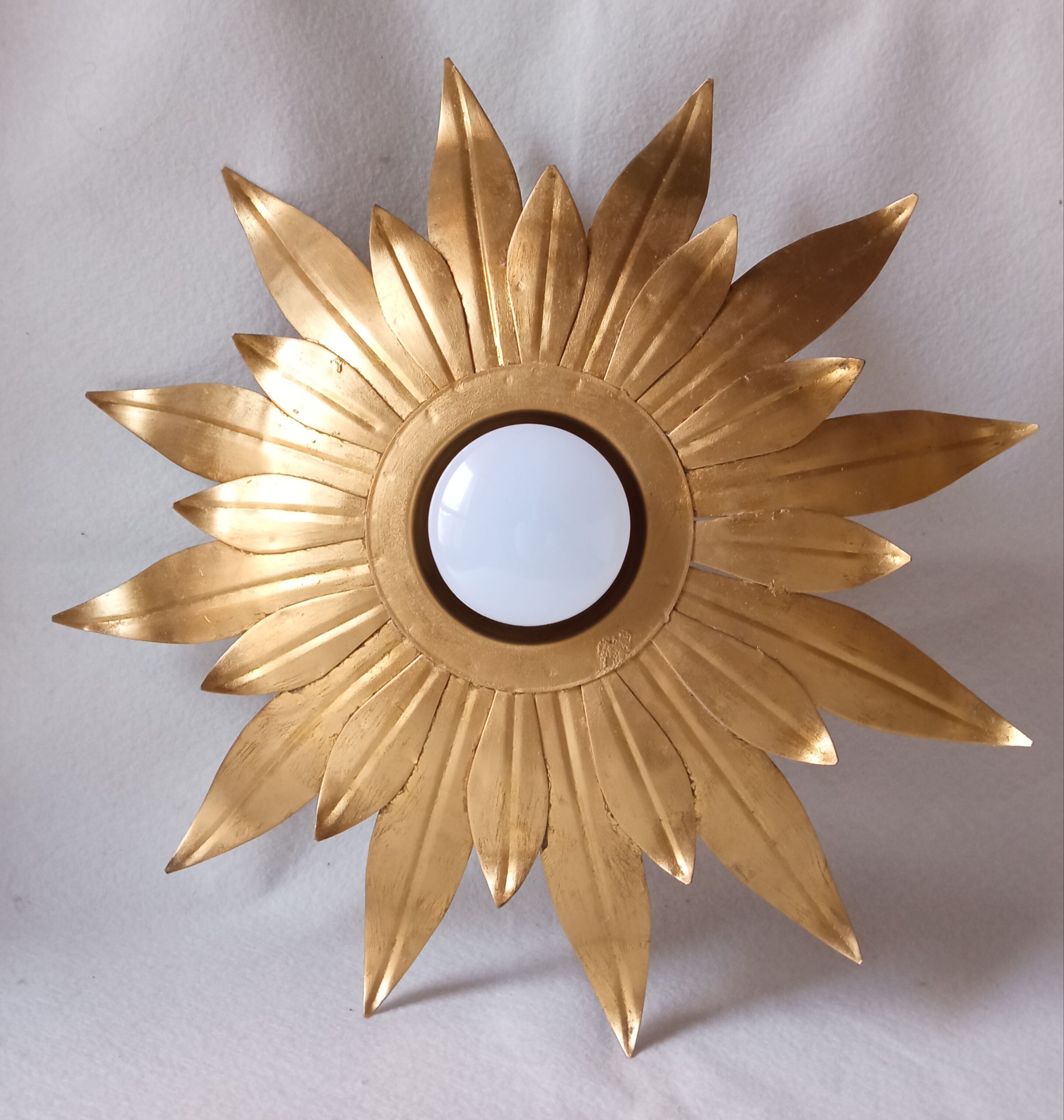 Plafonnier métal doré vintage
