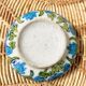 Blue flowers ceramic ashtray