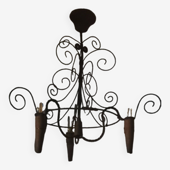 3-light twisted wire chandelier