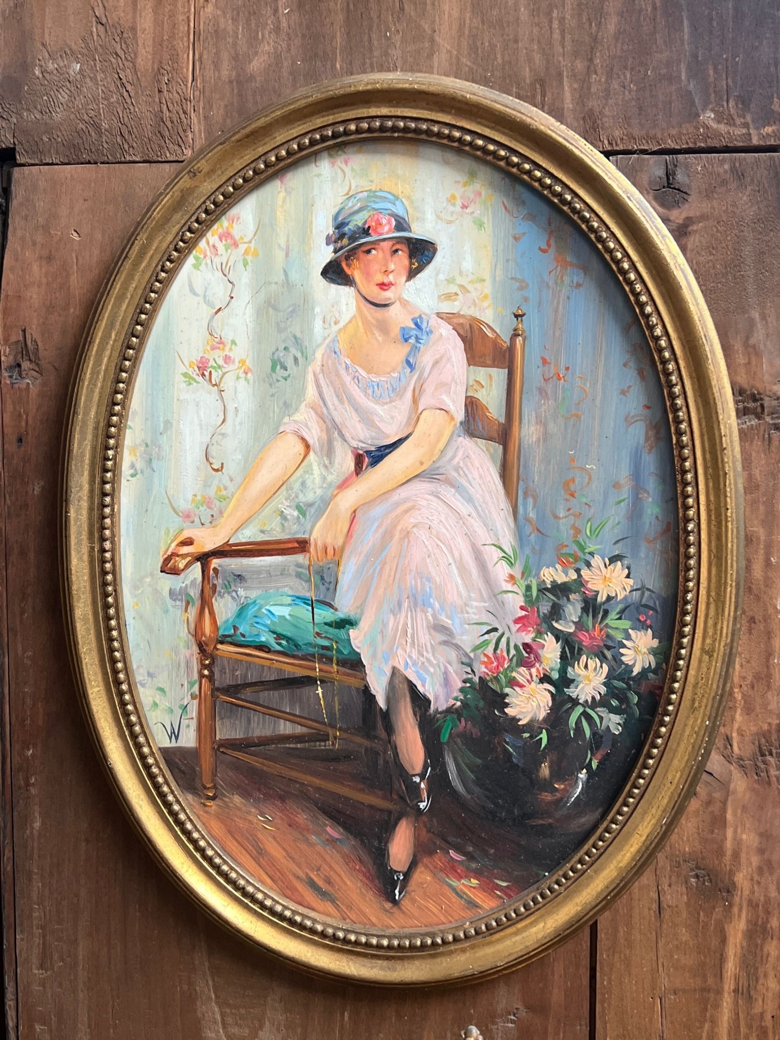Portrait de dame de style Art Déco