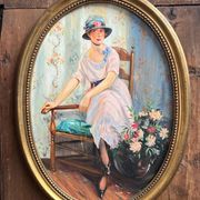 Portrait de dame de style Art Déco