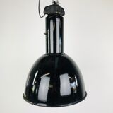 Large black enamelled factory lamp by elektrovit