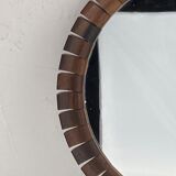 Teak rosewood Danish midcentury cube mirror, 1960s, 33 cm