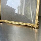 ART DECO  Gold  colored Metal Picture Frame 25 cm x 19 cm CONVEX Glass