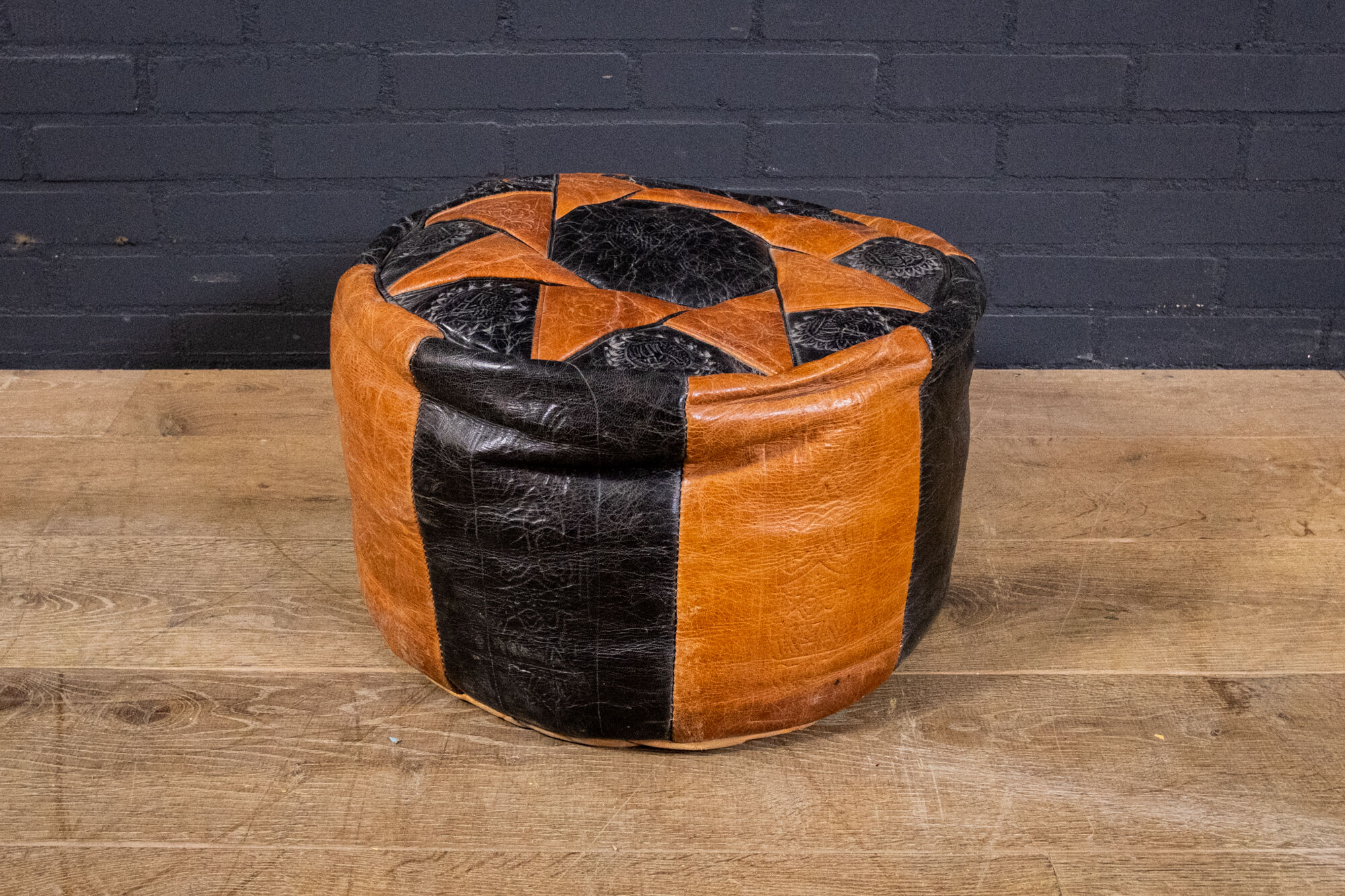 North African Leather Footstool