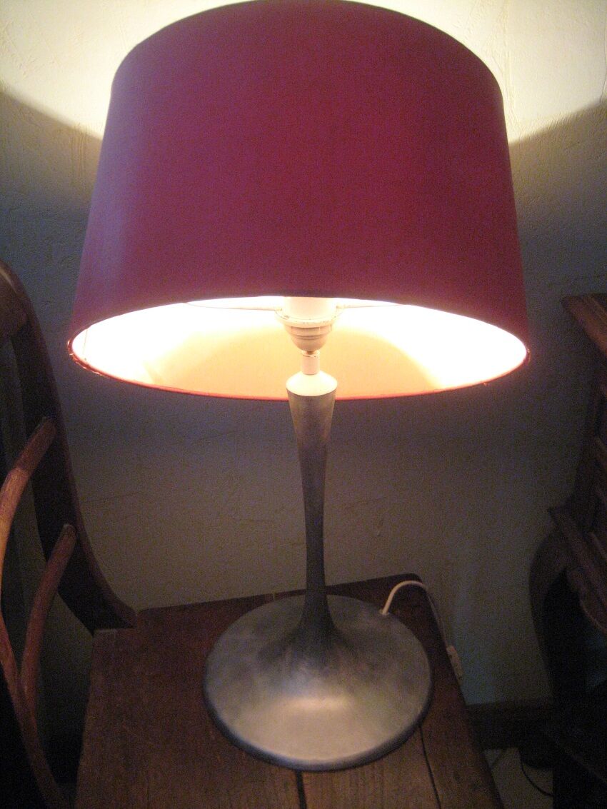 Lampe d'ambiance 1970 pied tulipe in brushed aluminium, reclining day offal