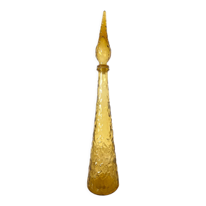 Carafe Empoli en verre ambré années