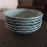 Set of 6 faience cups from Longchamps 1970s