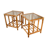 Set of 2 rattan coffee tables