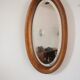 Miroir ovale en bois d'artisan 28x49cm