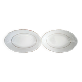 2 porcelain dishes Manufacture double gold line hand-painted