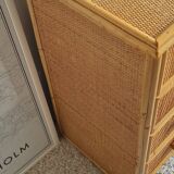 Vintage rattan chest of drawers from the 1970s.