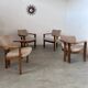 4 old armchairs Italian design chairs 70s vintage curved wood
