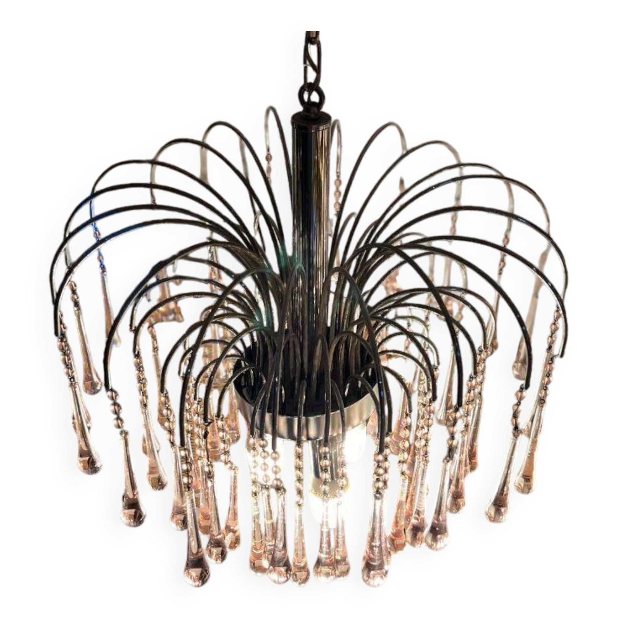 Suspension à pampilles en verre de Murano