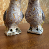 Pair of faience ridge pigeons, dating from 1835