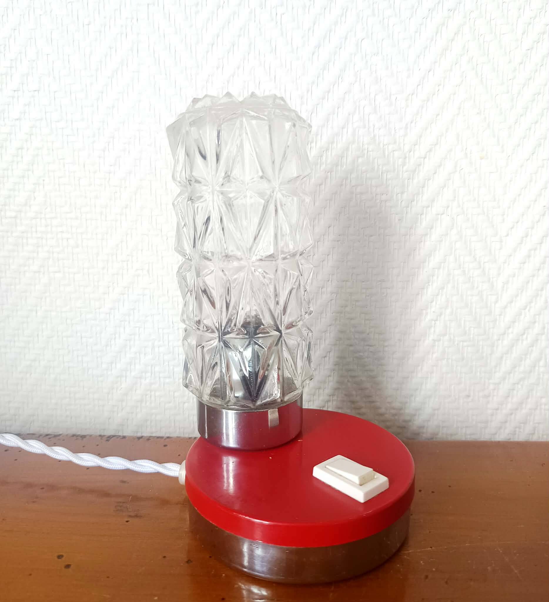 Space age night light glass 1970