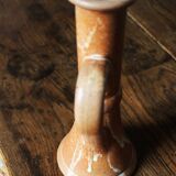 Marbled stoneware candlestick with vintage handle
