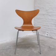 1st edition set of 4 'Lily' chairs in oak by Arne Jacobsen for Fritz Hansen, 1969