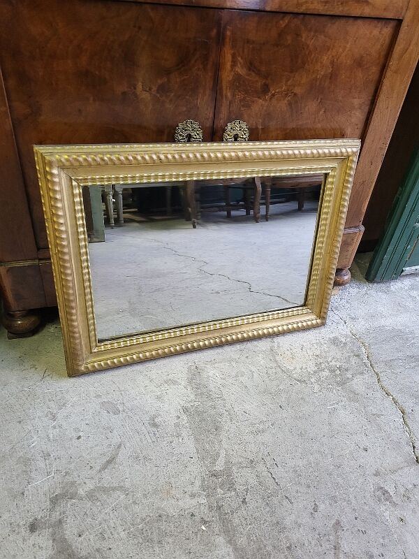 Rectangular old golden mirror