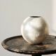 Small round vase in natural capiz mother-of-pearl contemporary.