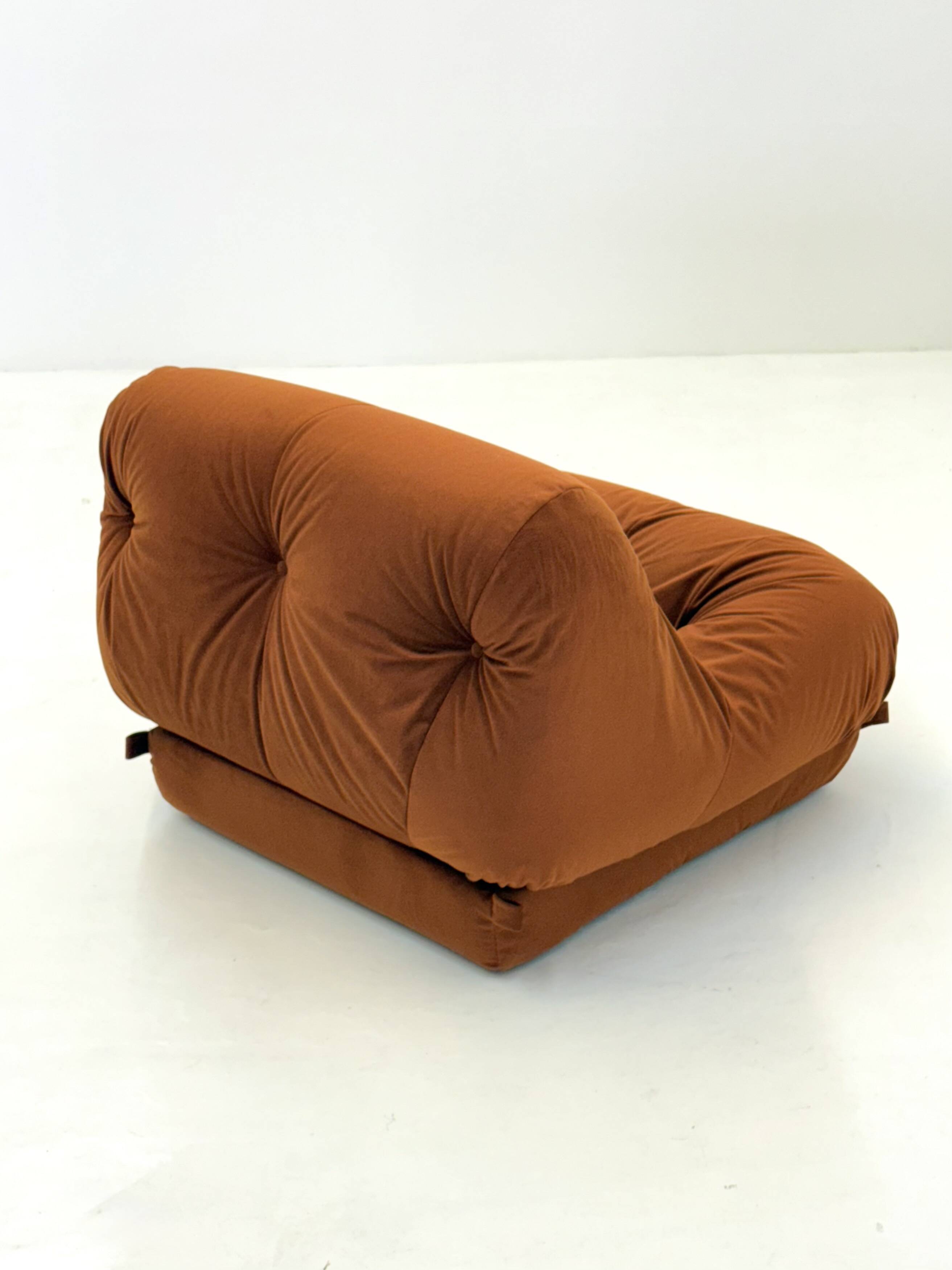 Orange Nuvolone armchair by Rino Maturi for Mimo Padova