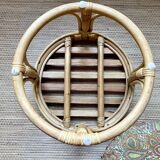 Pouf en rotin vintage