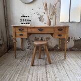 Blonde walnut desk and pine top 1900