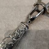 Silver-plated metal leg of lamb handle in art nouveau style