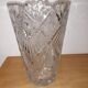 Large carved crystal vase