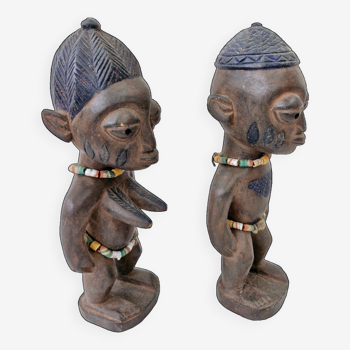 Ancien couple homme/femme de jumeaux ere Ibeji style Oyo Yoruba art africain