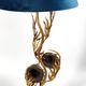 Sculptural lamp in gilded brass and geodes, 1970s