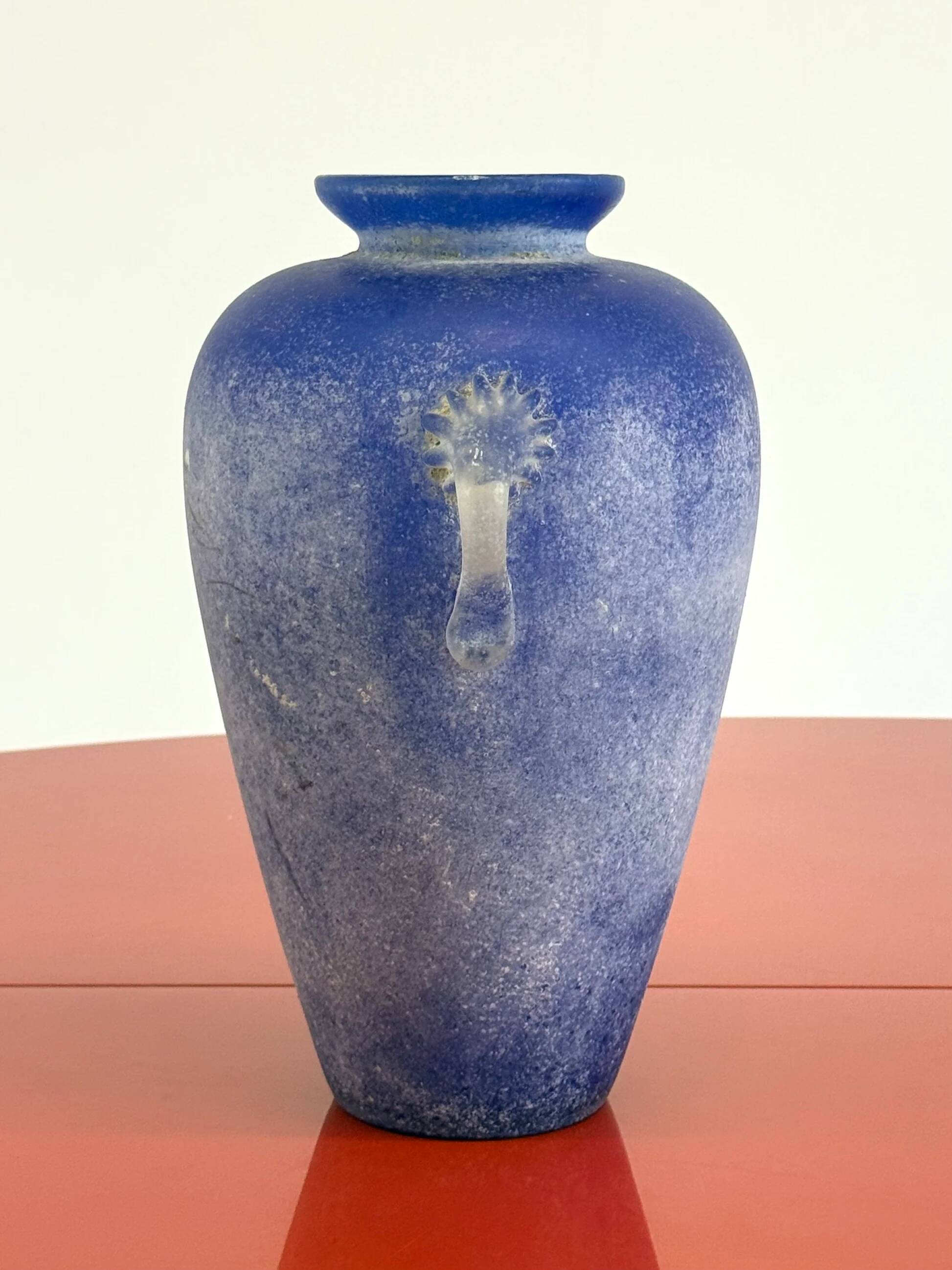 Vintage Murano amphora vase cobalt blue