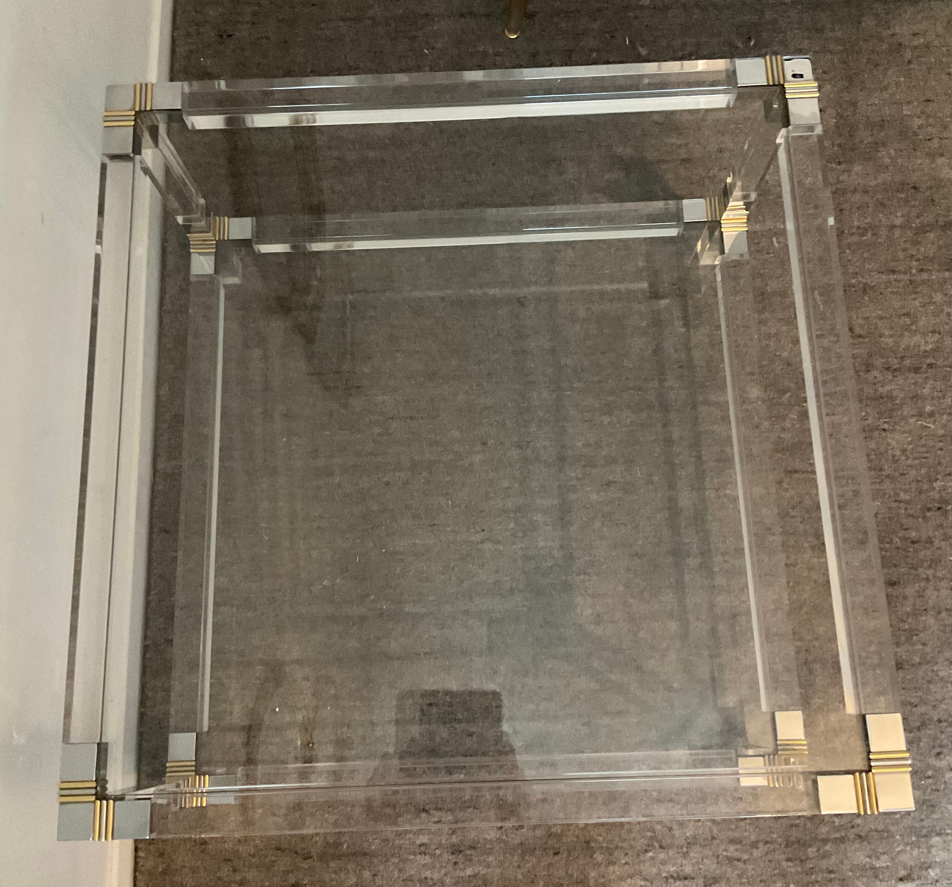 Pierre Vandel coffee table in lucite from the 70s