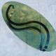 Coffee table oval smoked glass of the 1970s
