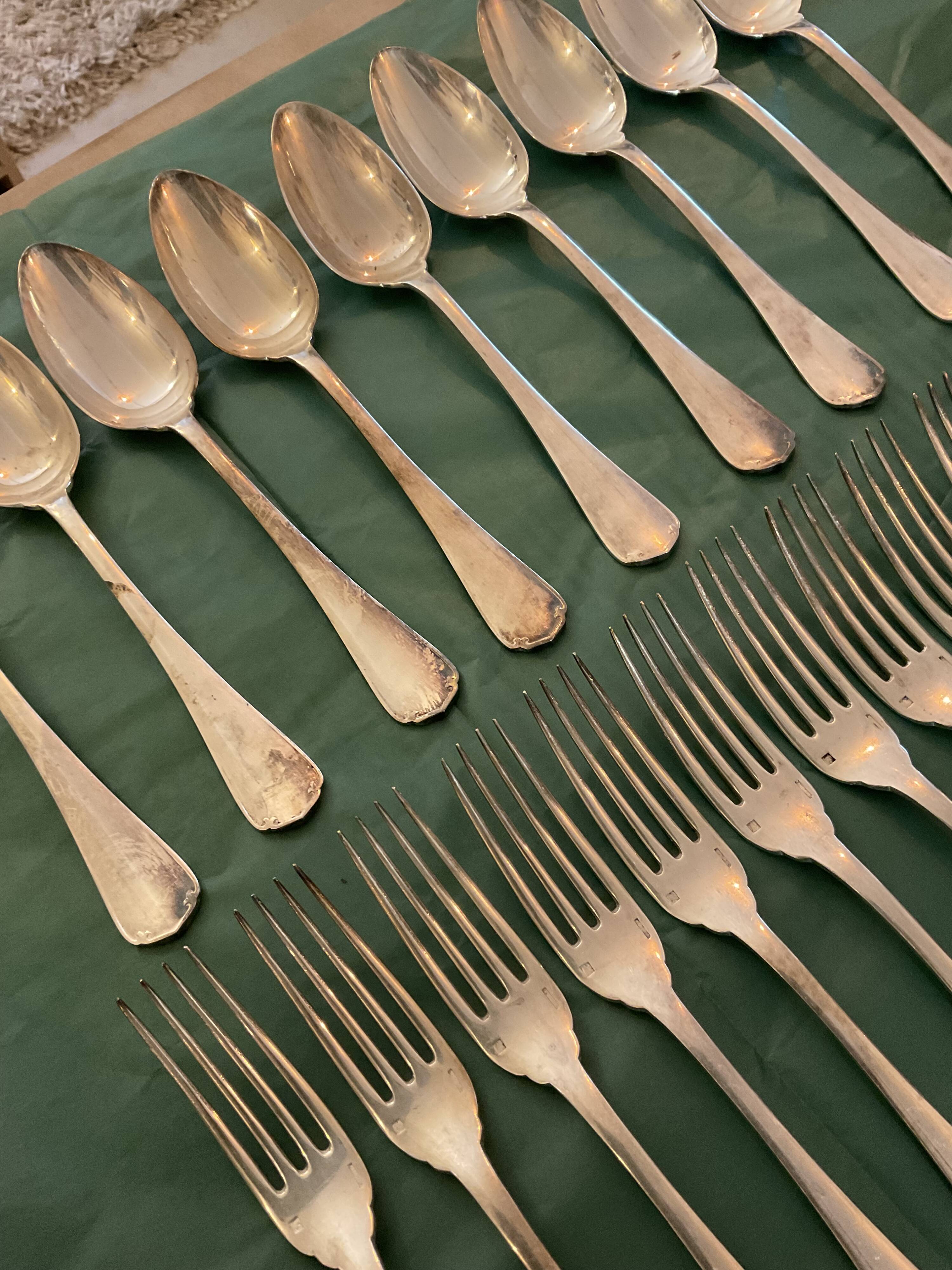 Set of 11 forks and 11 spoons Christofle Japan model
