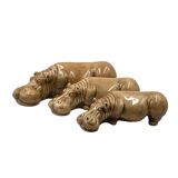 Mid-century Set of 3 ceramic hippos, Zaccagnini Italy 1950s
